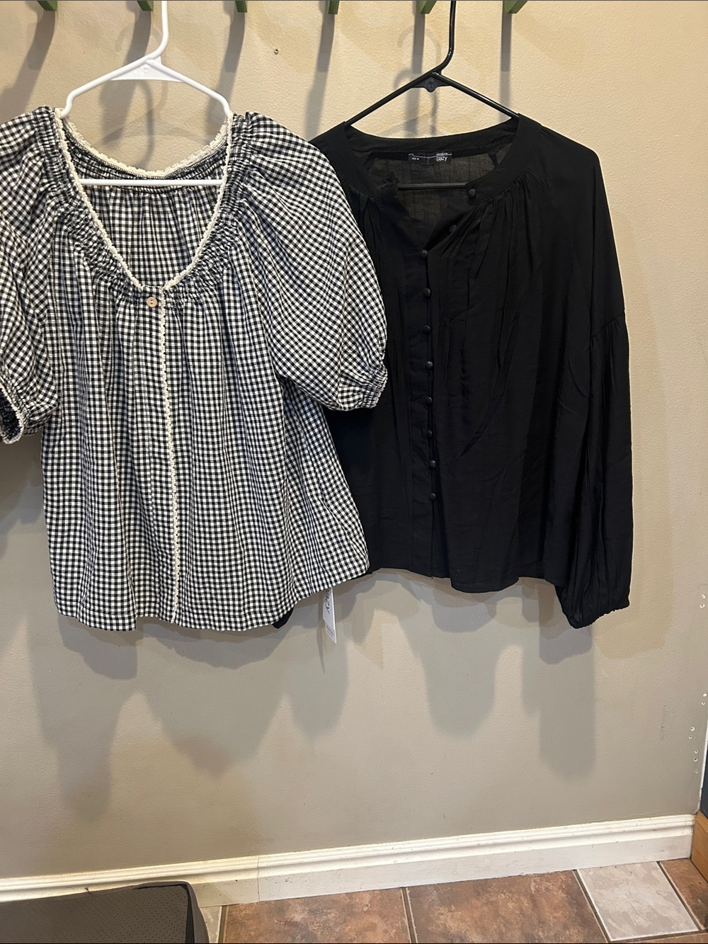 2 balloon sleeved blouses
